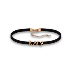 metal spiral suede choker