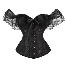 elegant black lace strap bustiers body shaper